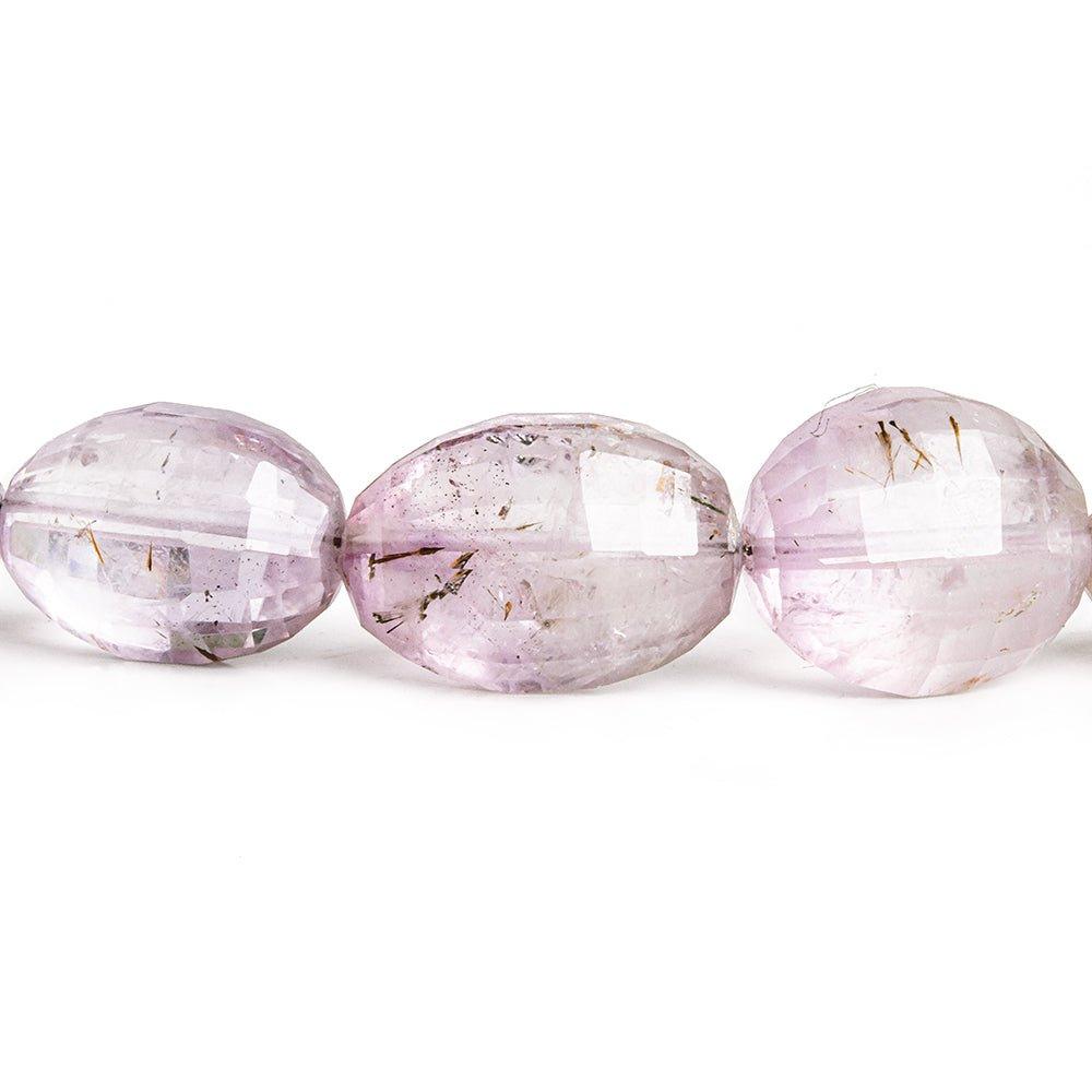 7x6mm-16x12mm Mossy Amethyst with Cacoxenite Faceted Oval Beads 16 inch 36 pieces - The Bead Traders