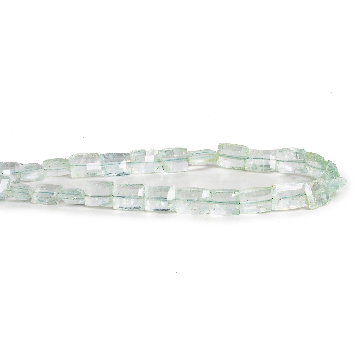 7x6mm Aquamarine Faceted Rectangles 8 inch 25 beads - The Bead Traders
