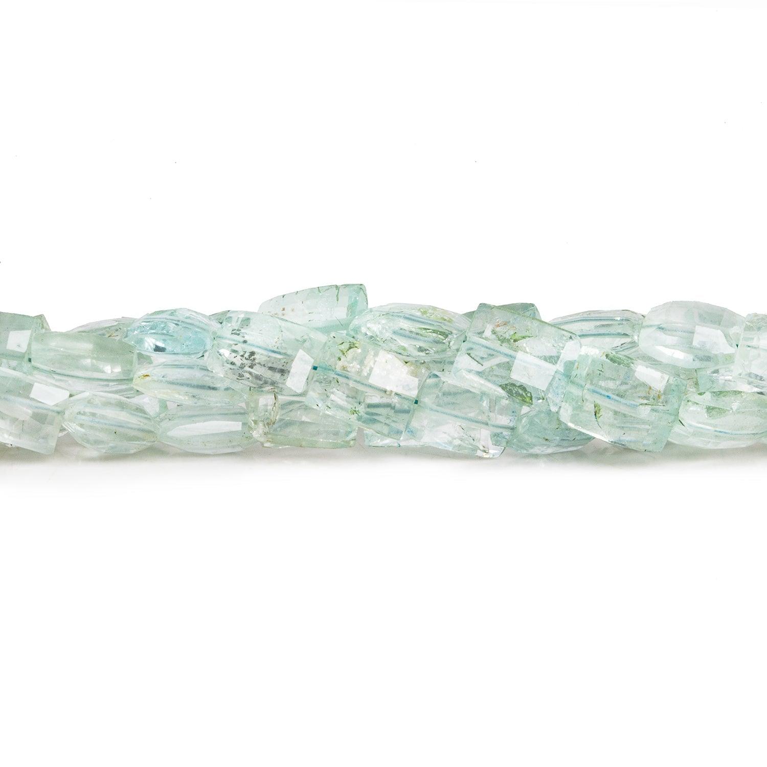 7x6mm Aquamarine Faceted Rectangles 8 inch 25 beads - The Bead Traders