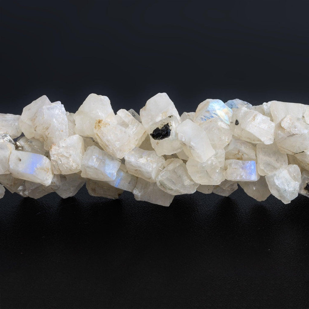7x6mm Rainbow Moonstone Natural Crystals 7 inch 30 beads - The Bead Traders