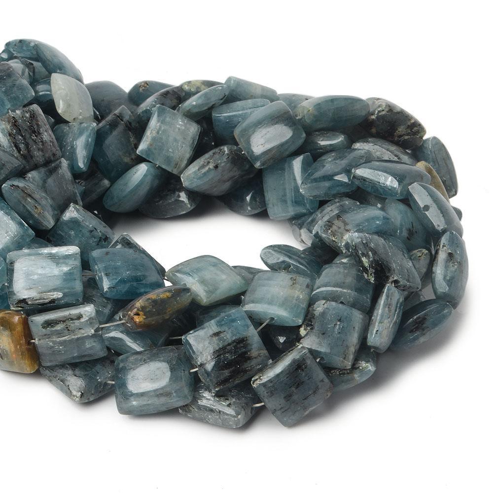 7x7-10x10mm Blue Kyanite plain square beads 15 inch 37 pieces - The Bead Traders