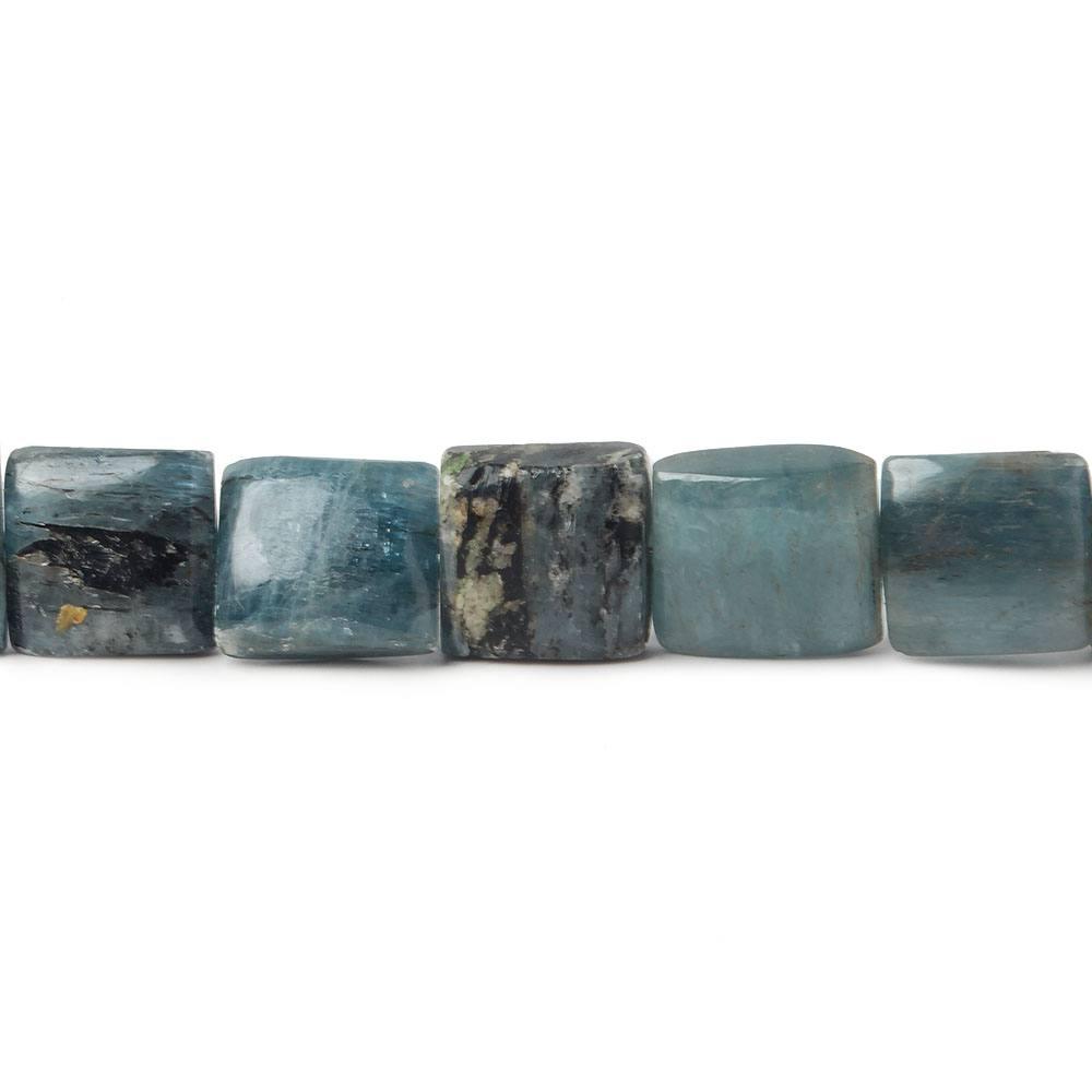 7x7-10x10mm Blue Kyanite plain square beads 15 inch 37 pieces - The Bead Traders