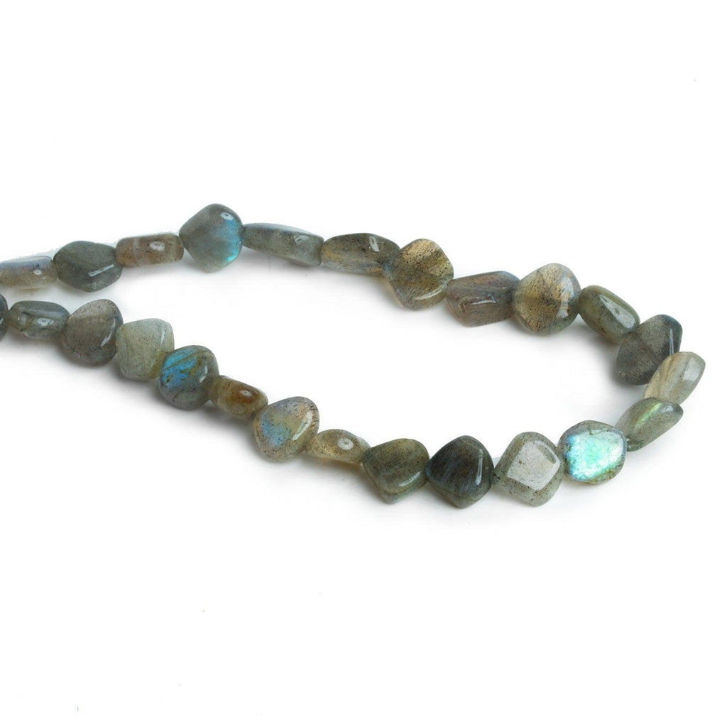 7x7-10x10mm Labradorite Straight Drilled Plain Heart Beads 8 inch 22 pieces - The Bead Traders