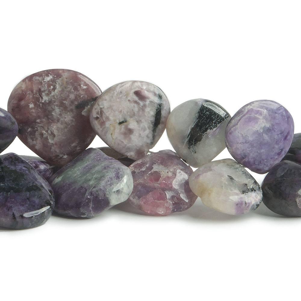 7x7-18x18mm Charoite plain hearts and pears 7.5 inch 48 beads - The Bead Traders