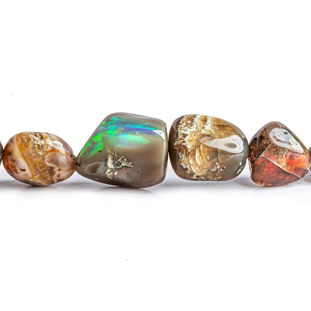 7x7mm - 17x12mm Multi Color Ethiopian Opal plain nuggets 18 inch 48 beads - The Bead Traders