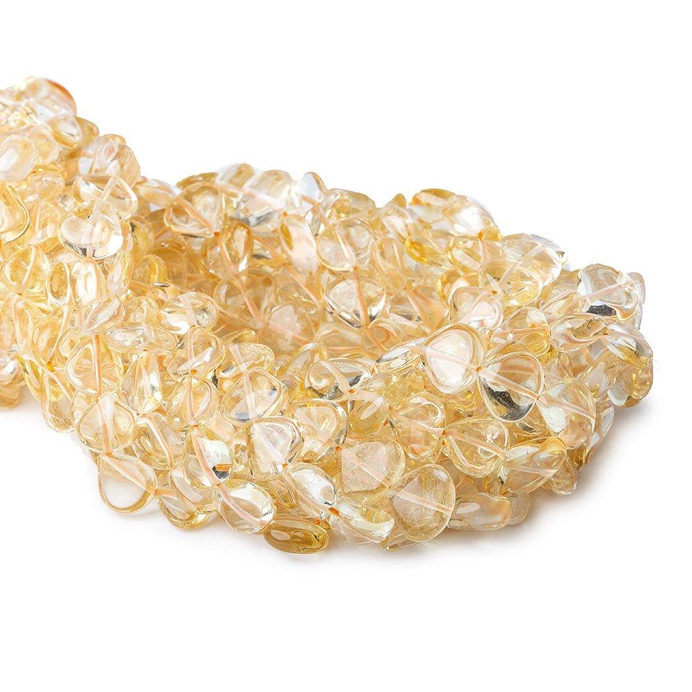 8-10mm Citrine plain heart beads 14 inch 44 pieces - The Bead Traders