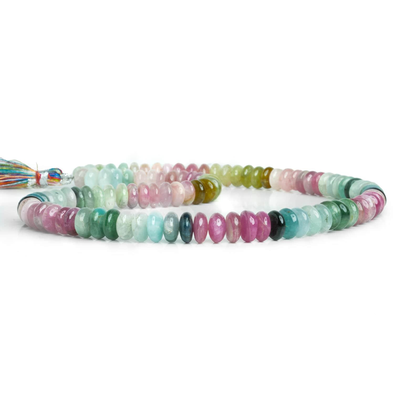 8-8.5mm Afghani Tourmaline Plain Rondelle Beads 15 inch 102 pcs - The Bead Traders