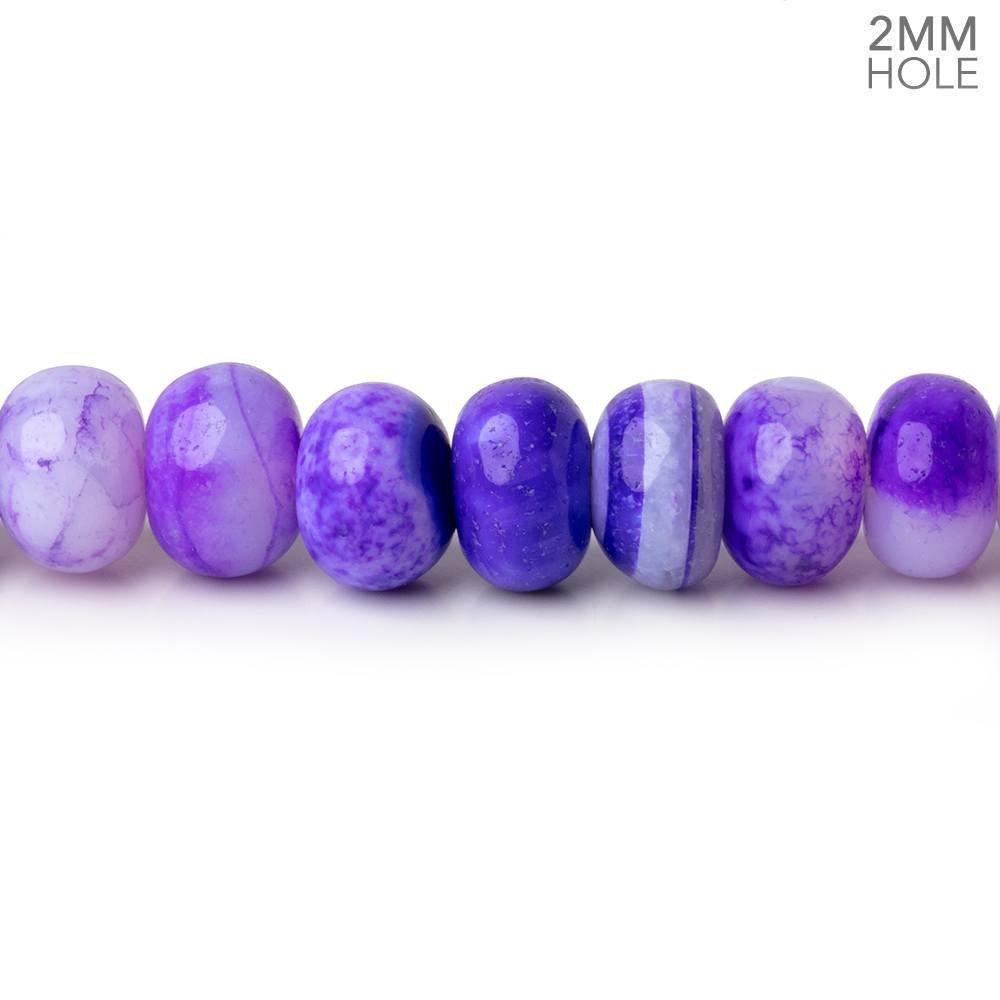 8-8.5mm Purple Opal 2mm Large Hole Plain Rondelles 8 inch 35 beads - The Bead Traders