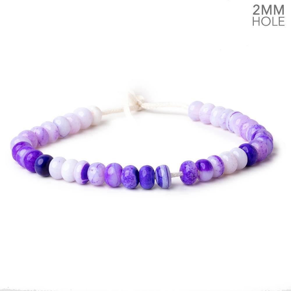 8-8.5mm Purple Opal 2mm Large Hole Plain Rondelles 8 inch 35 beads - The Bead Traders