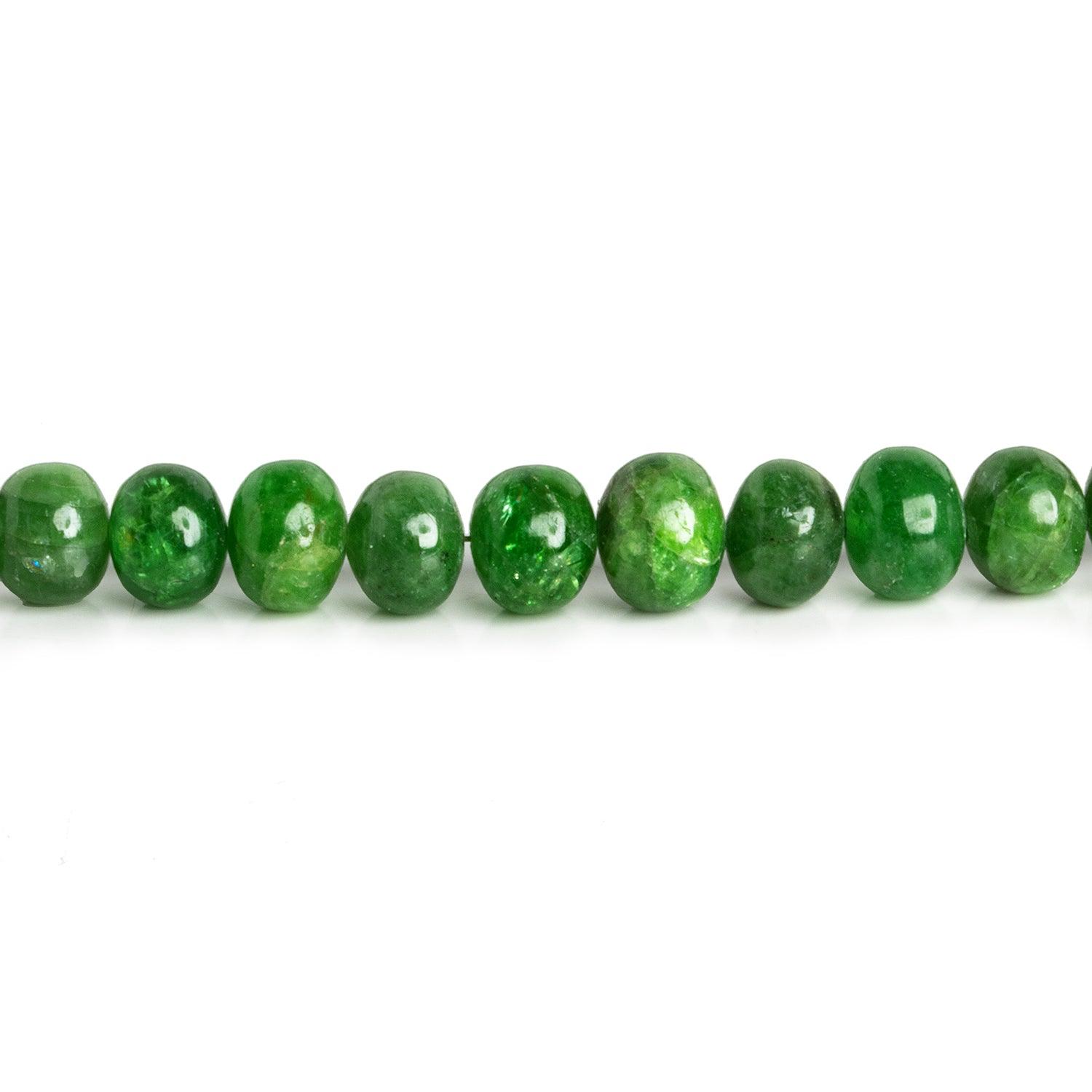 8-8.5mm Tsavorite Garnet Plain Rondelles 16 inch 60 beads - The Bead Traders