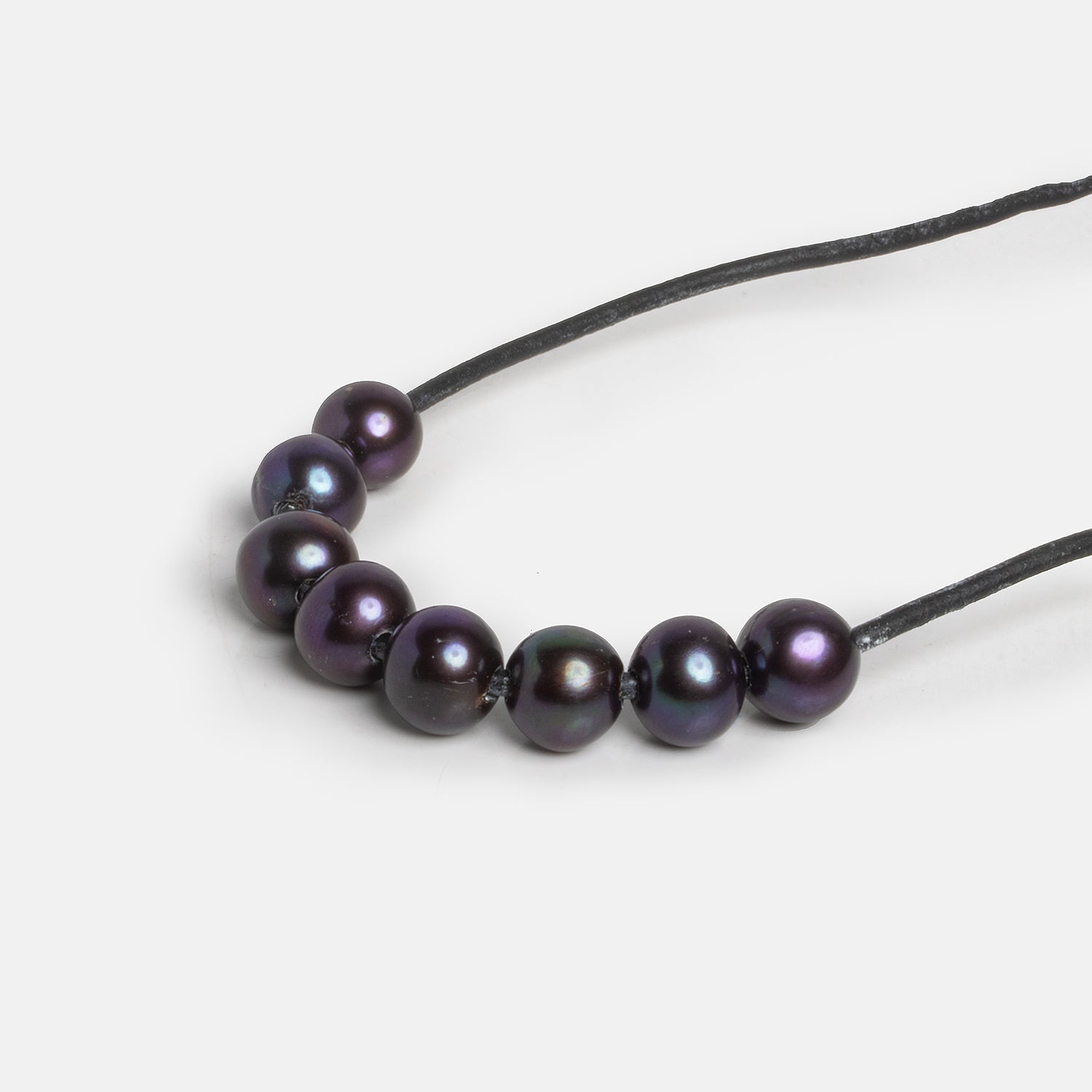 8-9.5mm Peacock Blue Off Round Large Hole Pearls 8 inch 25 pieces AA - The Bead Traders