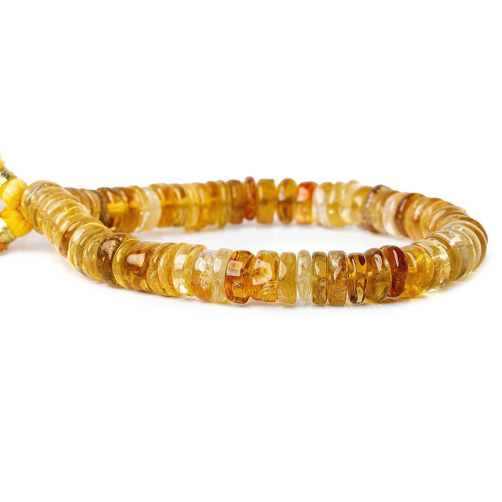 8-9mm Citrine HydroQuartz Plain Heishi & Rondelles 7.5 inch 65 beads - The Bead Traders