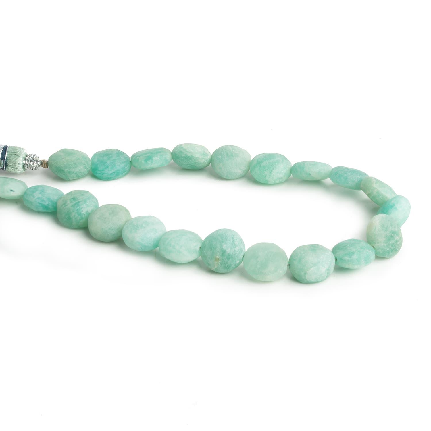 8-9mm Matte Amazonite plain coin beads 8 inch 22 pieces - The Bead Traders