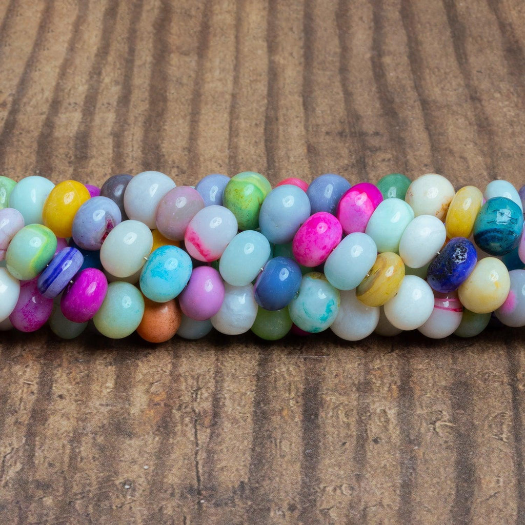 8-9mm Multicolor Opal Plain Rondelles 16 inch 65 beads - The Bead Traders