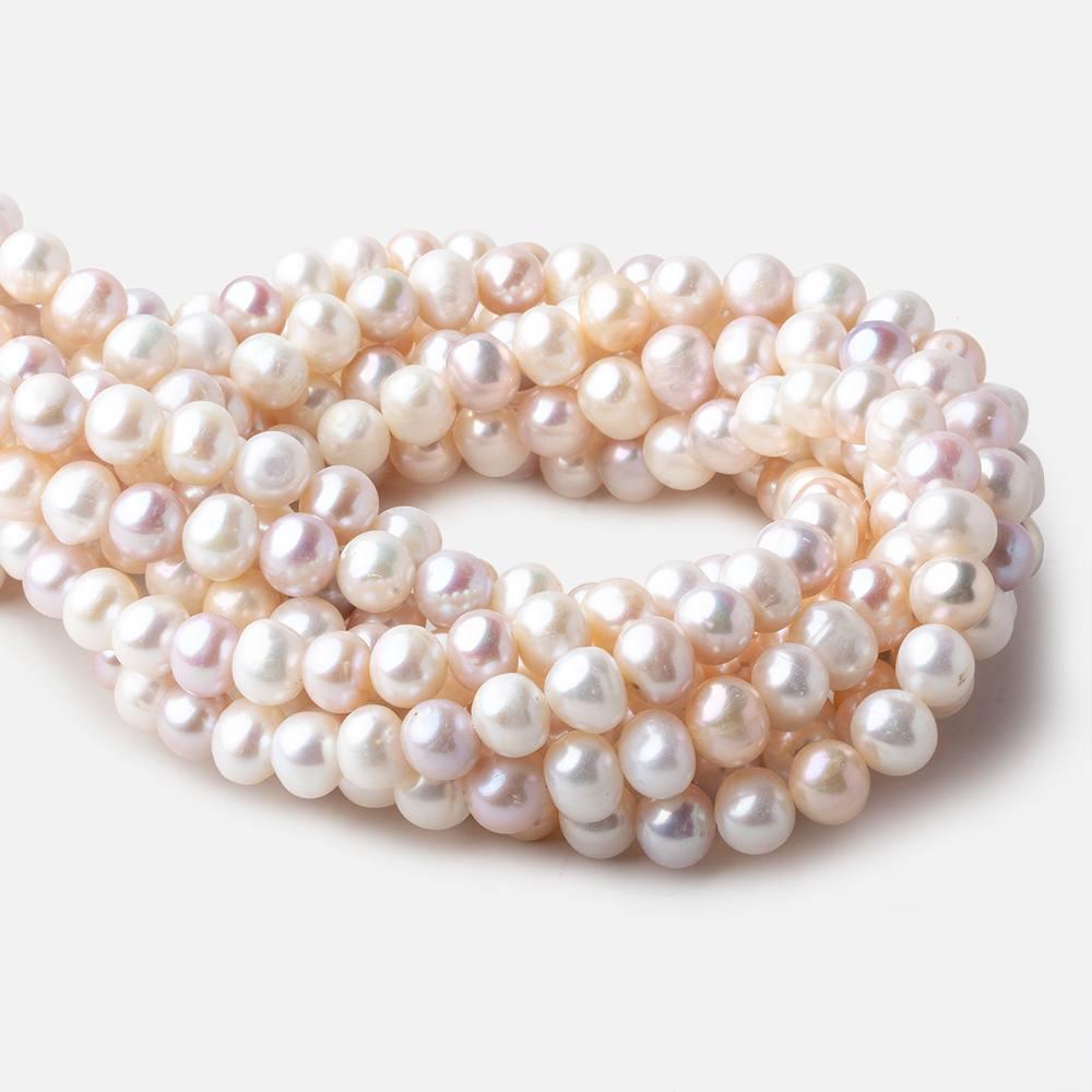 8-9mm TriColor side drilled Baroque Freshwater Pearls 16 inch 49 pieces - The Bead Traders