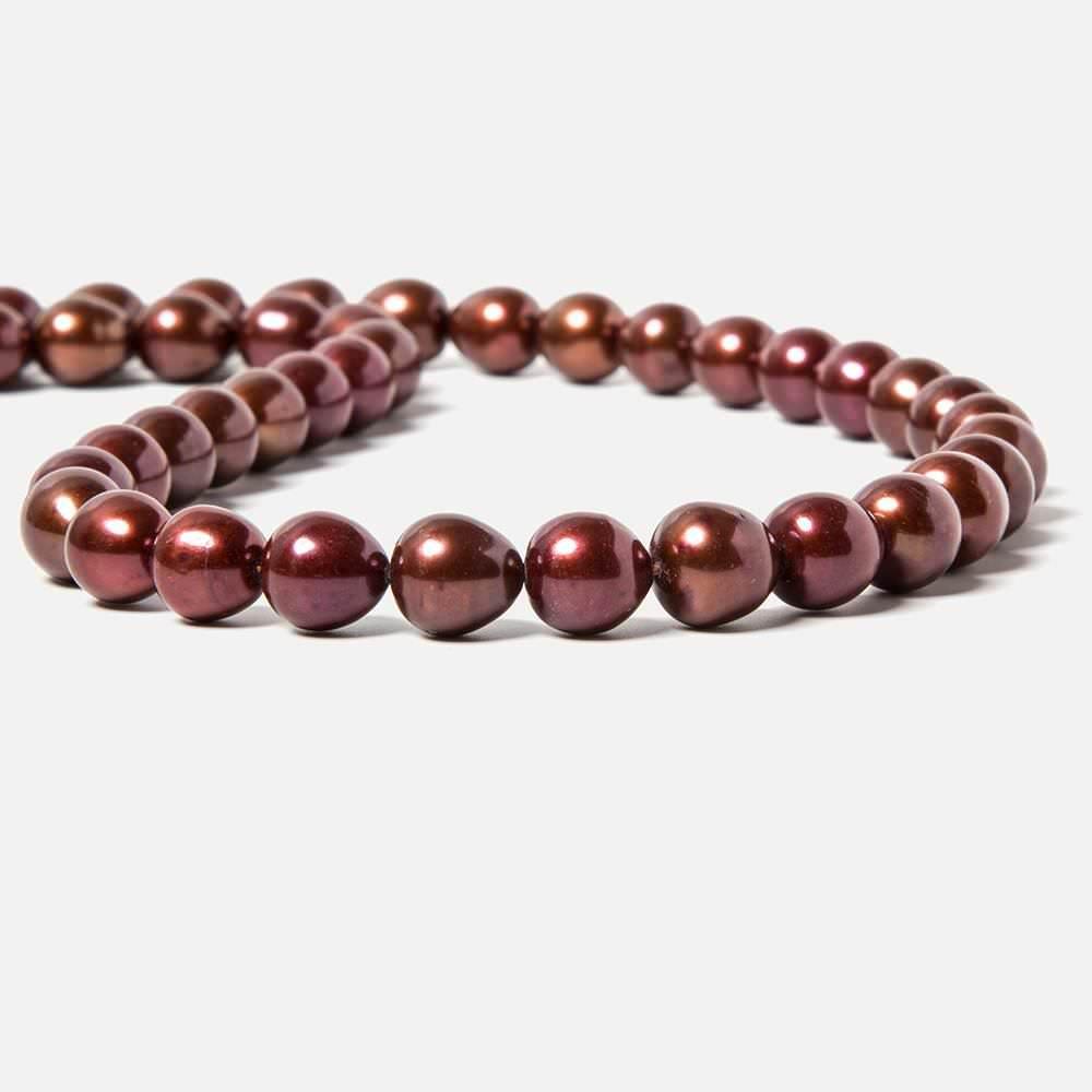 8.4x9-9.4x9.5mm Rose' Brown Straight Drill Oval Freshwater Pearls 43 pcs - The Bead Traders