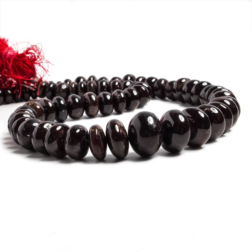 8.5-14mm Garnet plain rondelle beads 16 inches 50 pieces - The Bead Traders