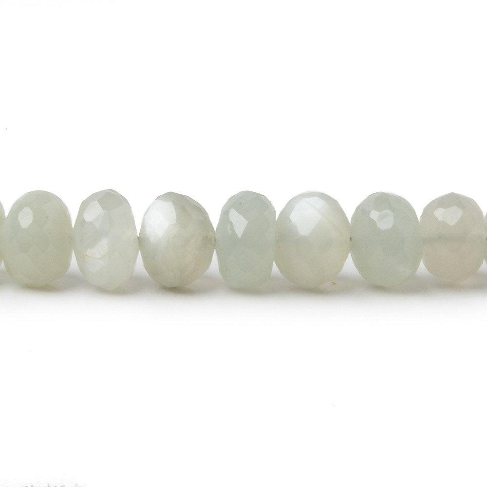 8.5-9.5mm Ceylon Moonstone Faceted Rondelle Beads 14 inch 57 pieces - The Bead Traders