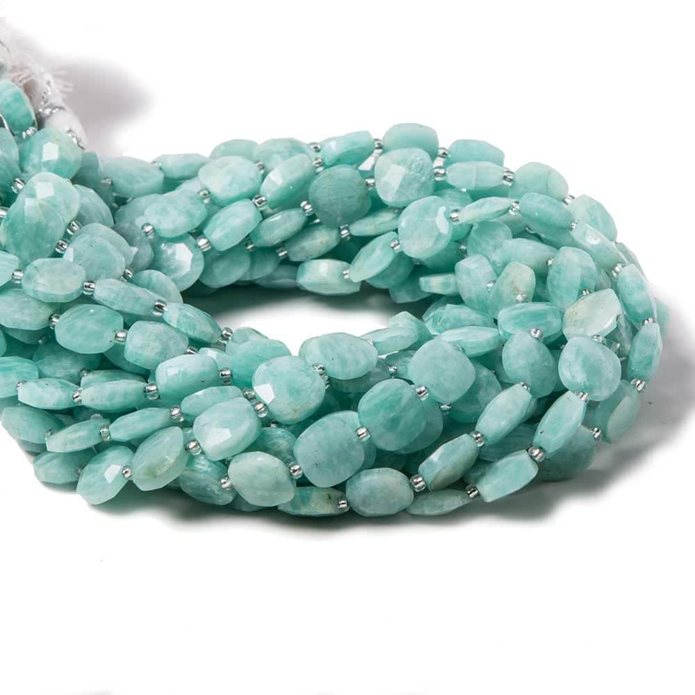 8.5-9mm Amazonite faceted pillow beads 14 inch 33 pieces - The Bead Traders