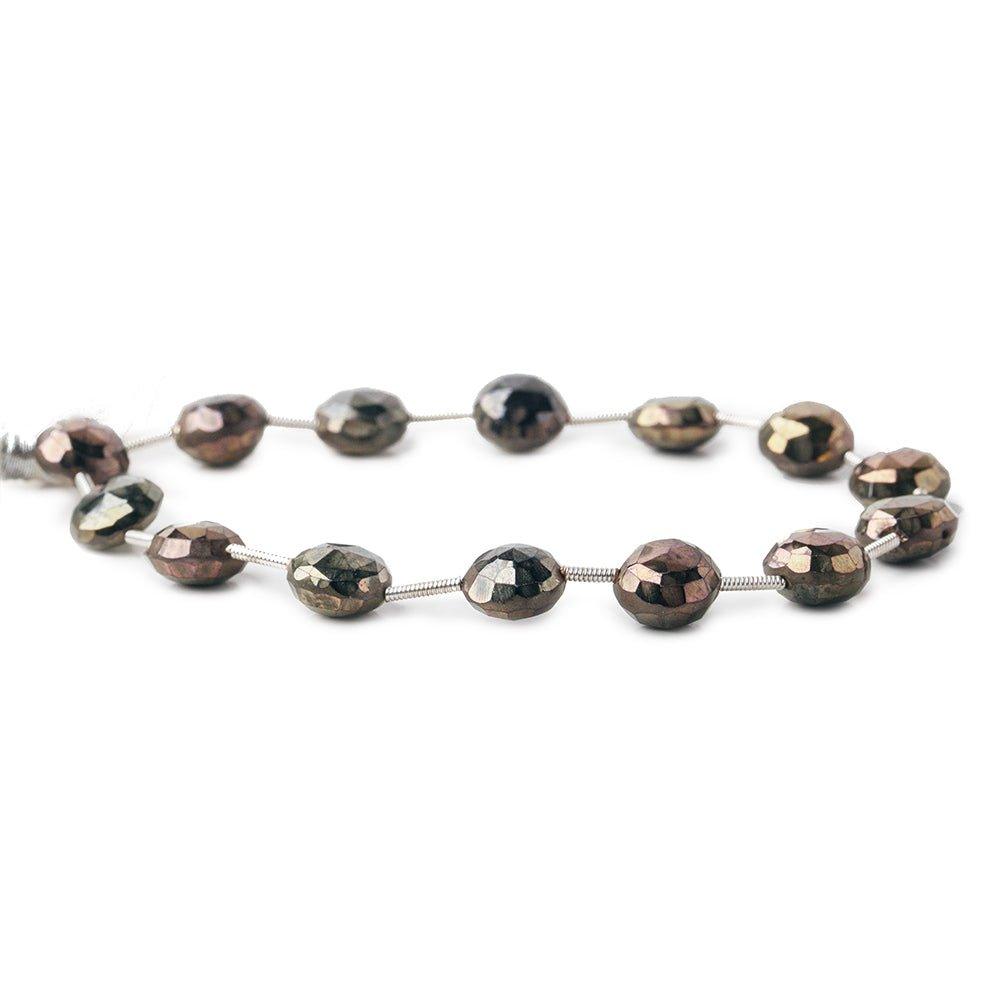 8.5-9mm Mystic Purple Peacock Black Spinel faceted coins 8 inch 14 pieces - The Bead Traders