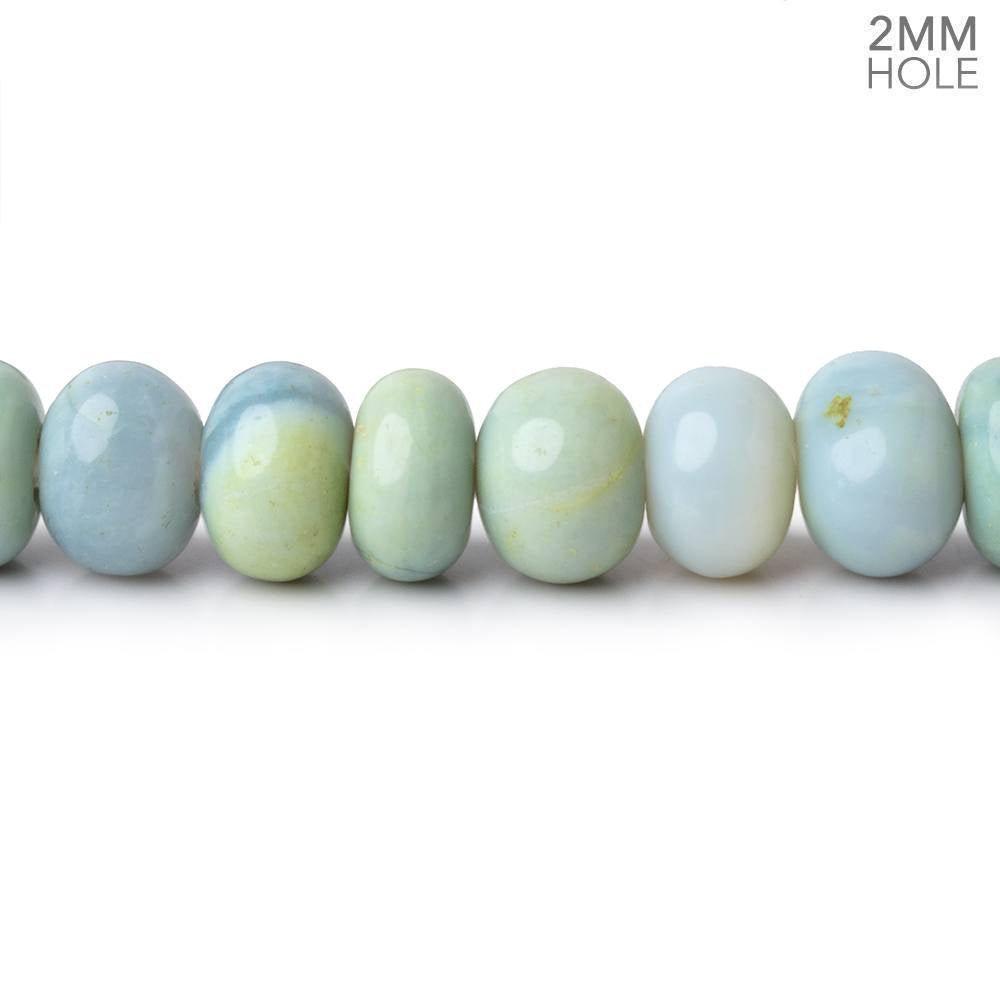 8.5mm Blue & Green Owyhee Opal 2mm Large Hole Plain Rondelles 36 Beads - The Bead Traders
