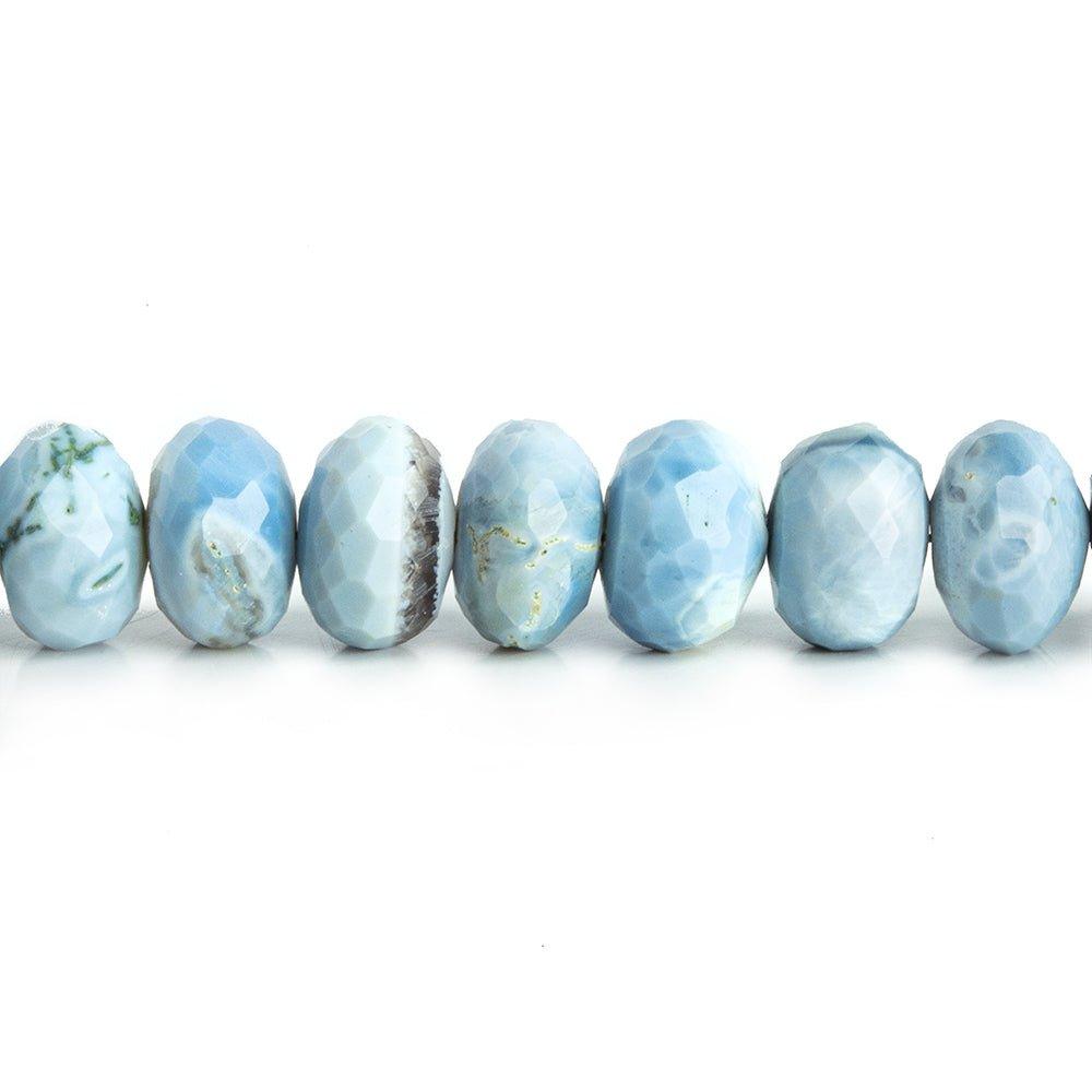 8.5mm Denim Blue Opal faceted rondelle beads 14 inch 60 pieces - The Bead Traders