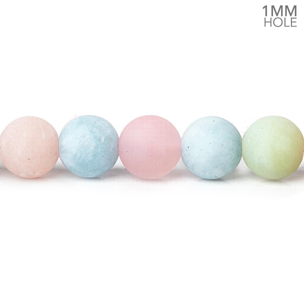 8.5mm Matte Multi Beryl plain rounds 15 inch 48 beads - The Bead Traders