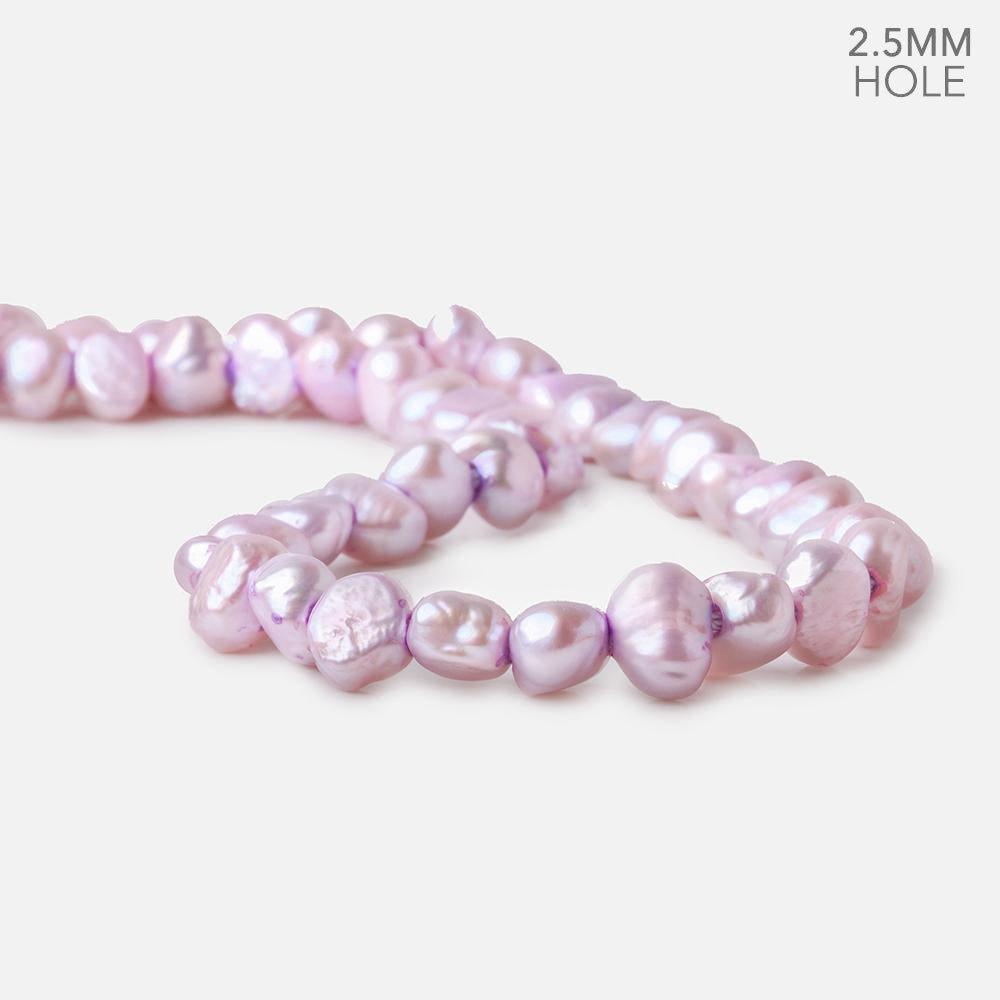 8.5x7.5-10.5x8mm Lilac Baroque 2.5mm Large Hole Pearls 15 inch 48 pcs - The Bead Traders