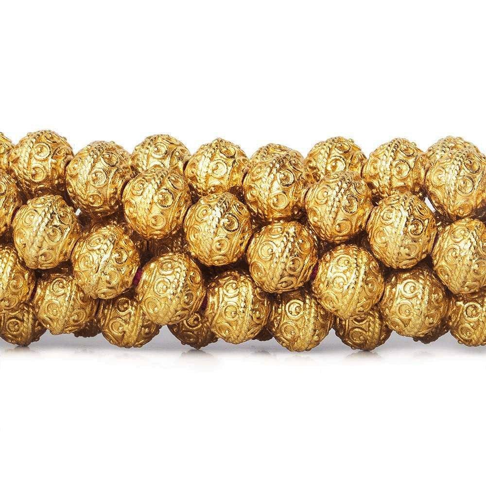 8mm 22kt Gold Plated Copper Roval Pear Beads 8 inch 28pcs - The Bead Traders