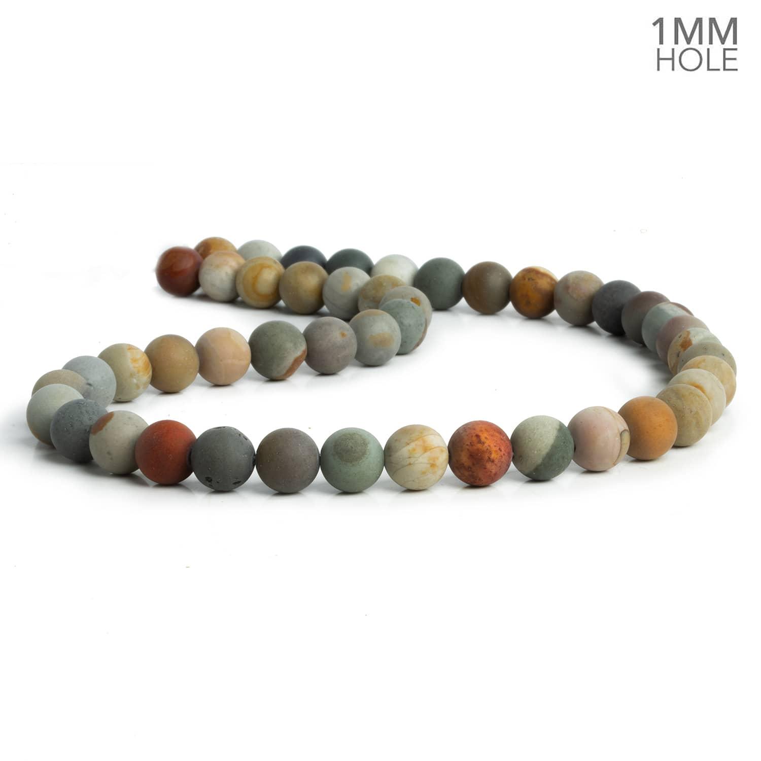 8mm American Picture Jasper Plain Round Beads 15 inch 45 pieces - The Bead Traders