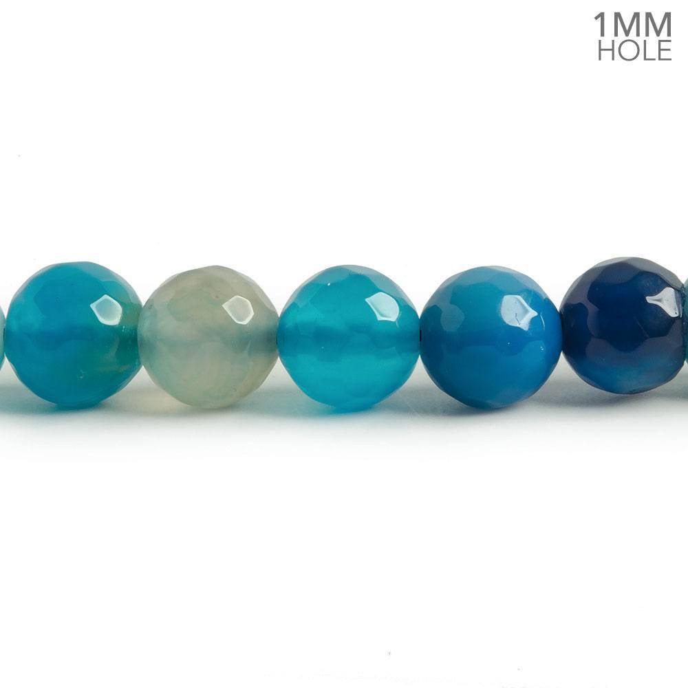 8mm Banded Blue Agate faceted rounds 15 inch 47 beads - The Bead Traders