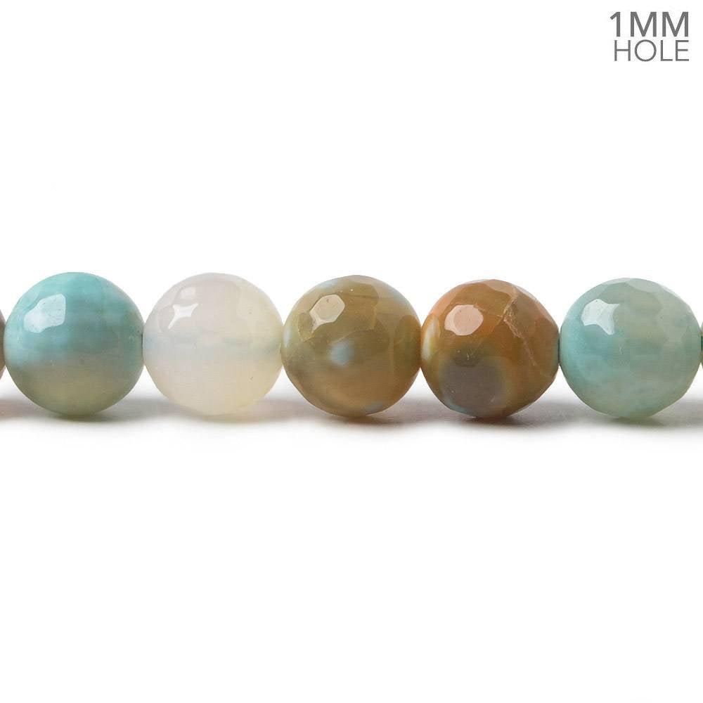 8mm Beach Chic Agate faceted round beads 15 inch 45 pieces - The Bead Traders