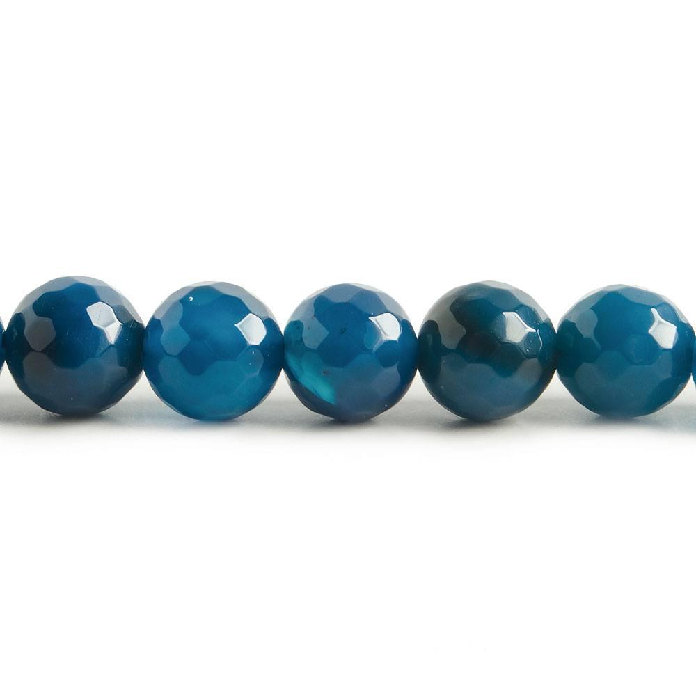 8mm Blue Agate faceted rounds 15 inch 47 beads - The Bead Traders