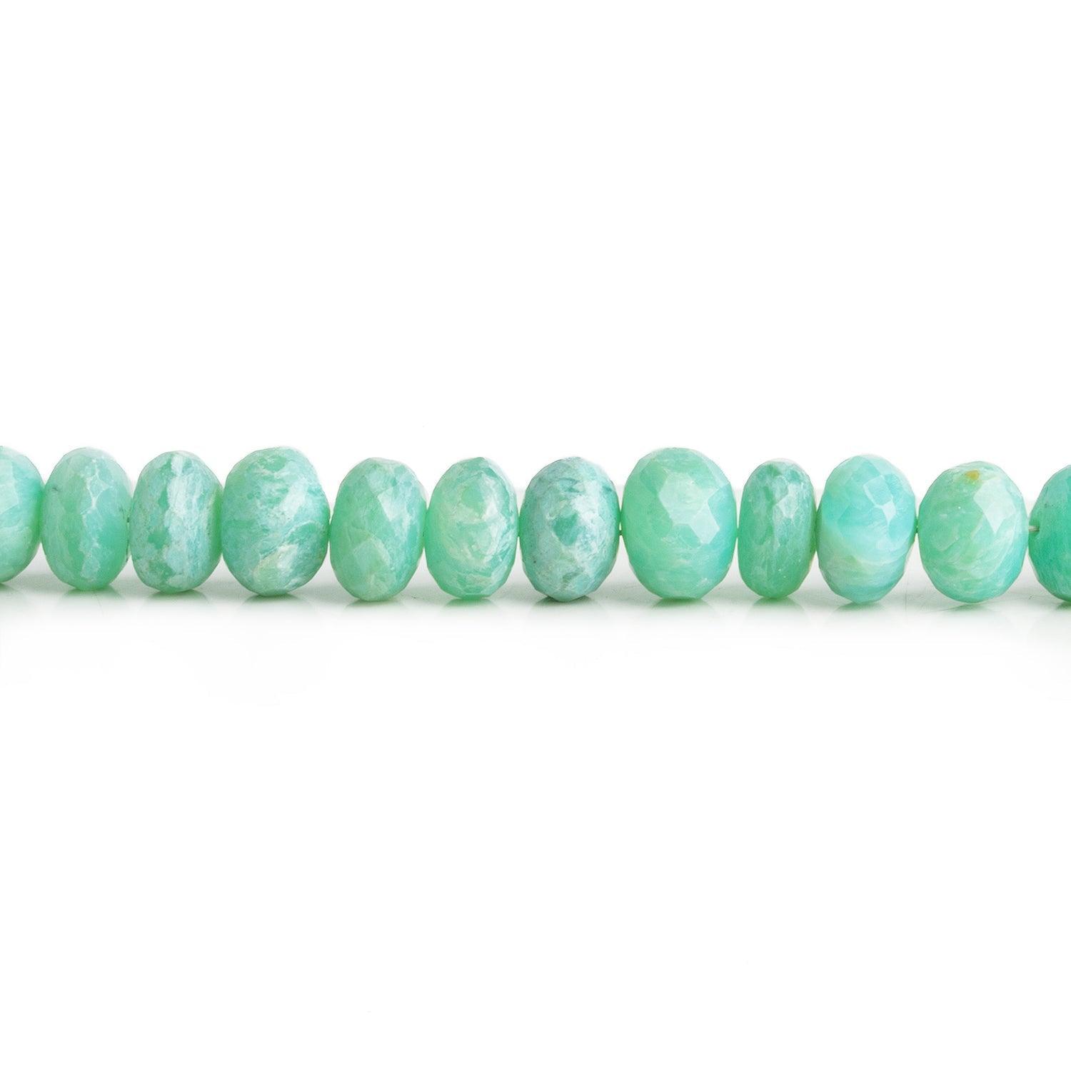 8mm Blue Peruvian Opal Faceted Rondelles 16 inch 75 beads - The Bead Traders