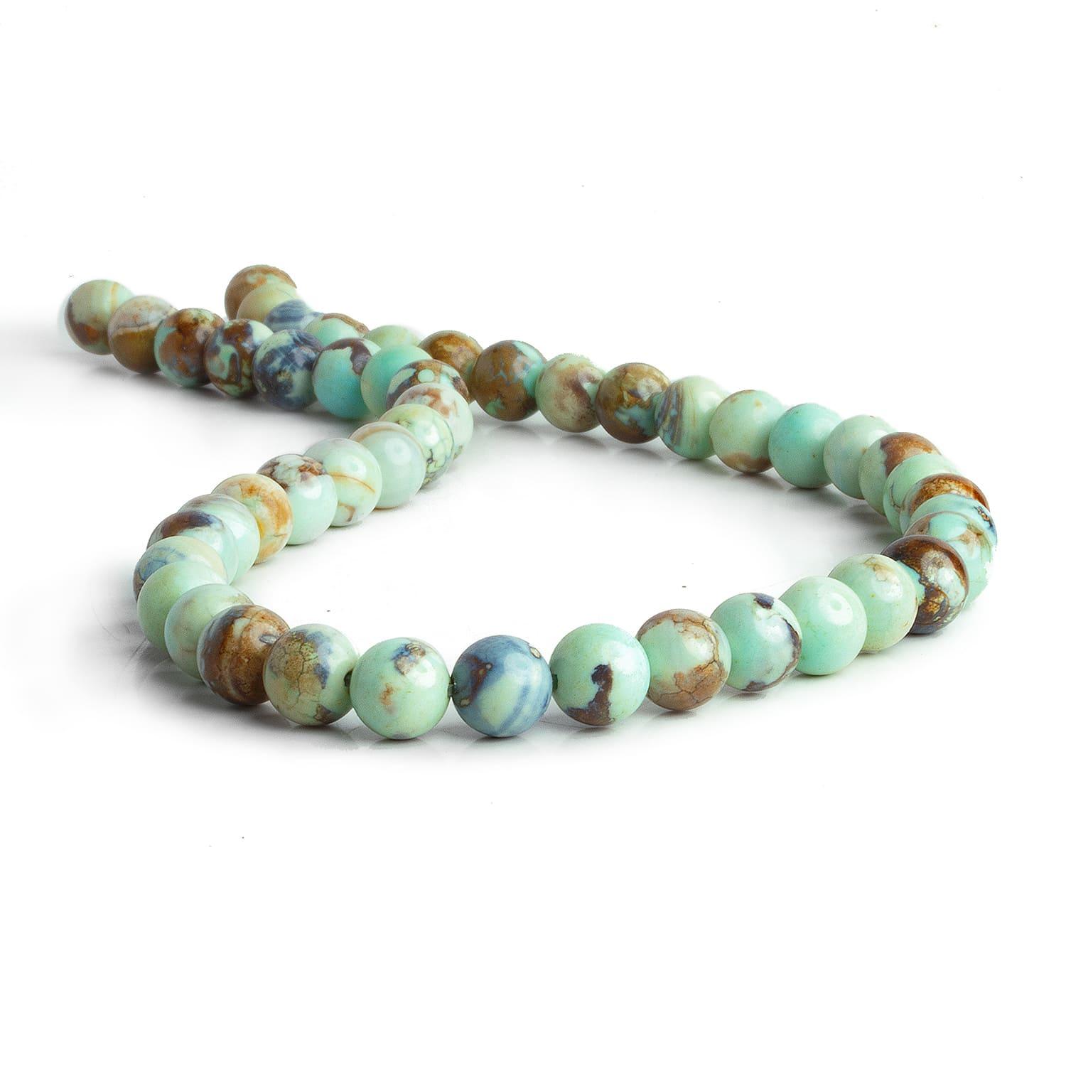 8mm Blue Terra Agate Rounds 15 inch 45 beads - The Bead Traders