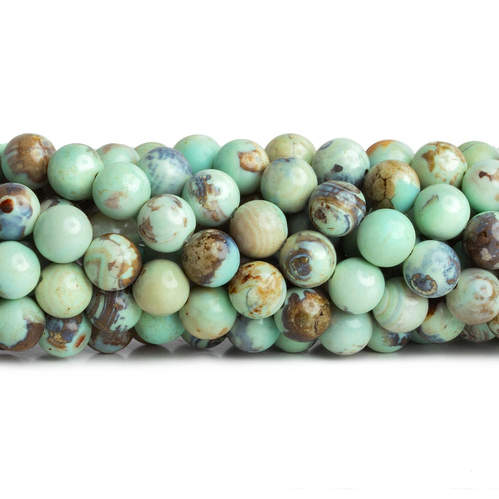 8mm Blue Terra Agate Rounds 15 inch 45 beads - The Bead Traders
