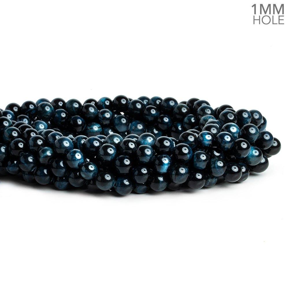 8mm Blue Tiger's Eye Plain Rounds 15 inch 45 beads - The Bead Traders