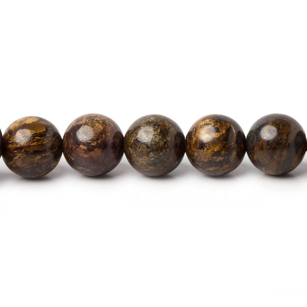 8mm Bronzite plain round beads 15.5 inch 47 pieces - The Bead Traders