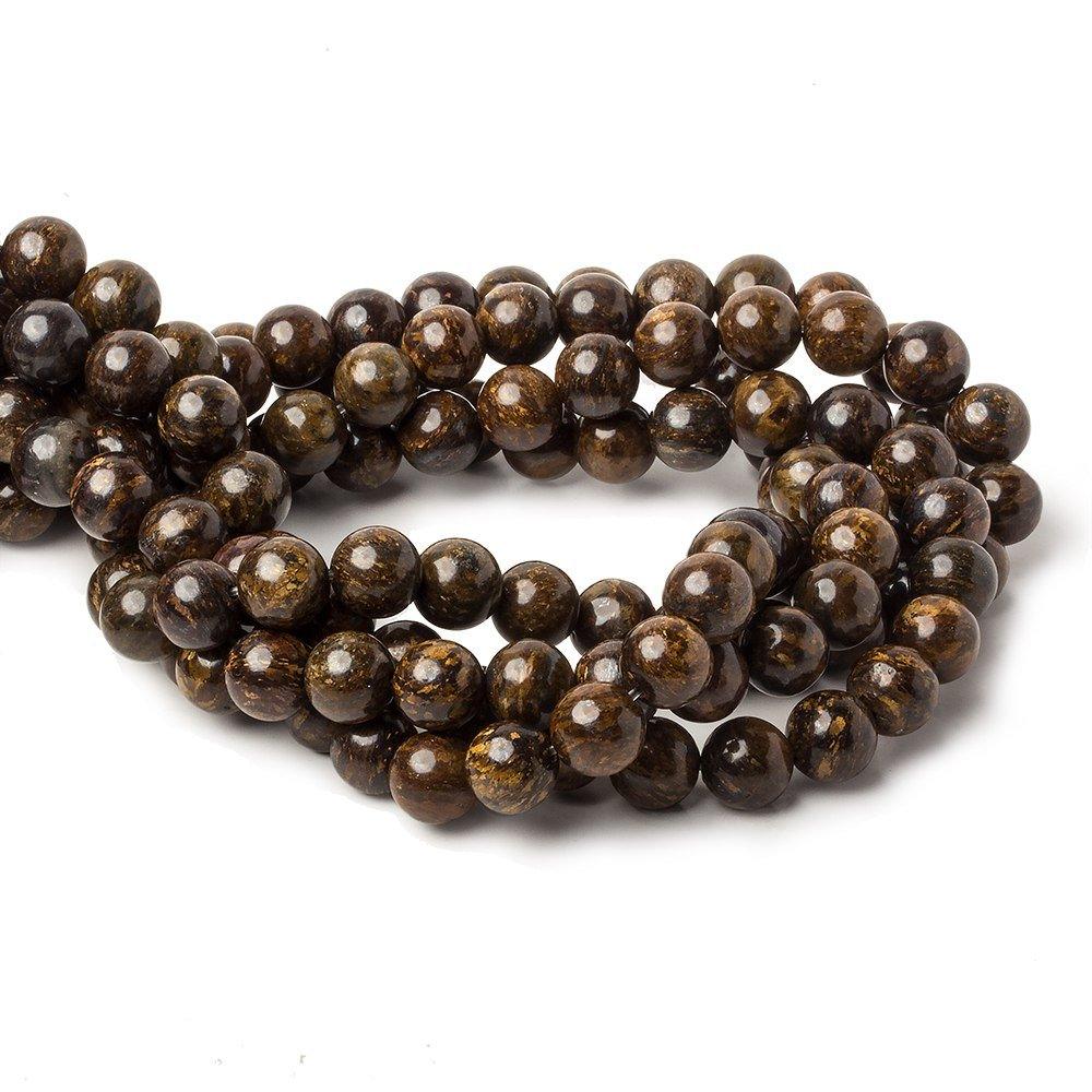 8mm Bronzite plain round beads 15.5 inch 47 pieces - The Bead Traders