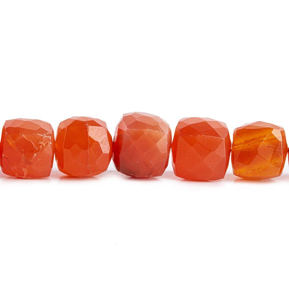 8mm Carnelian faceted cubes 8 inch 24 beads - The Bead Traders
