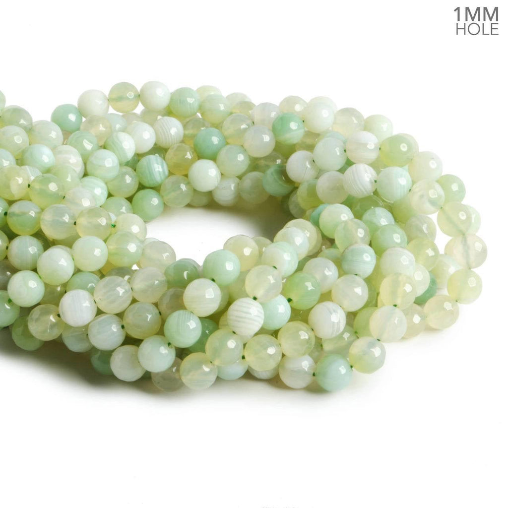 8mm Chiffon Green Agate faceted rounds 15 inch 47 beads - The Bead Traders