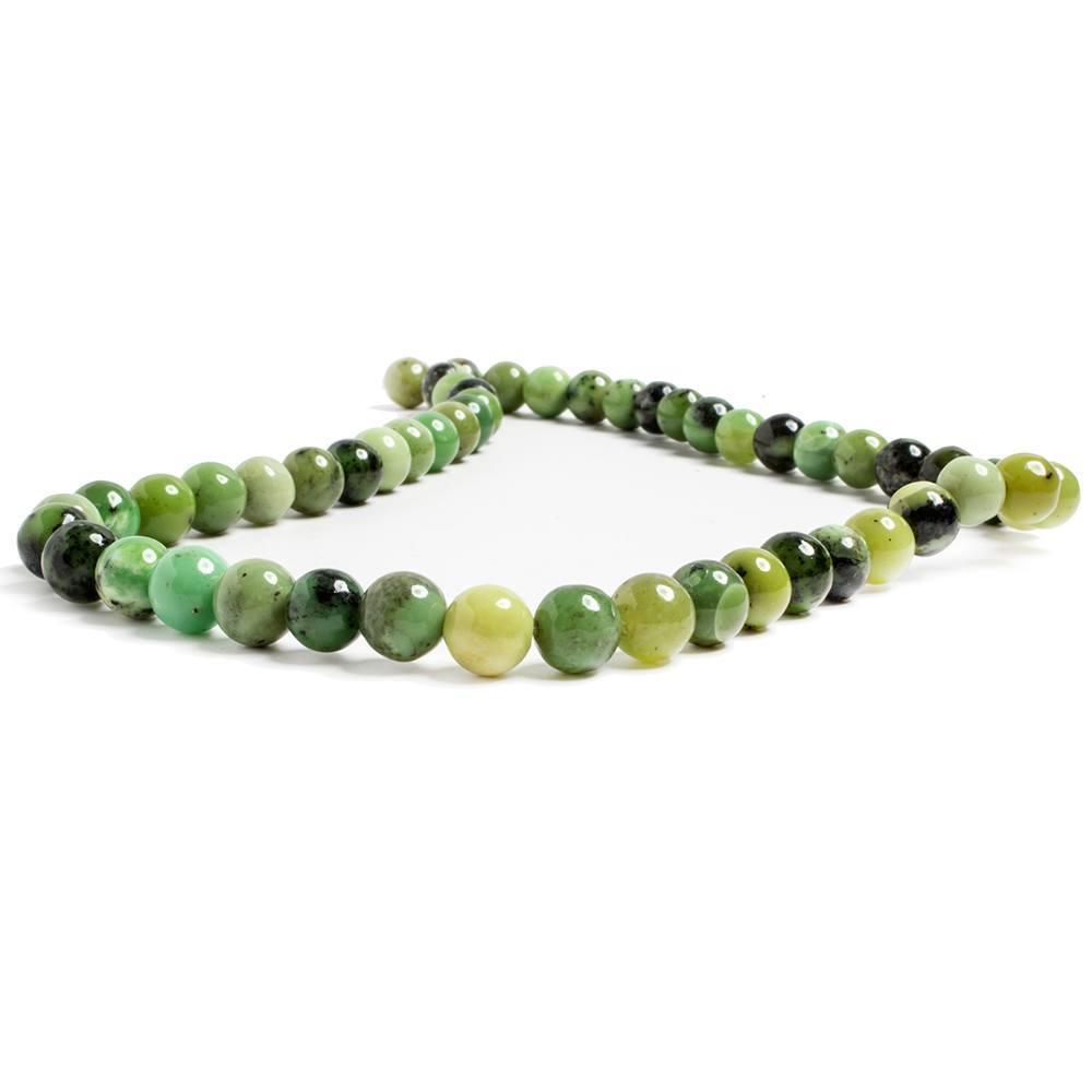 8mm Chrysoprase & Lemon Chrysoprase plain round Beads 15 inch 52 pieces - The Bead Traders