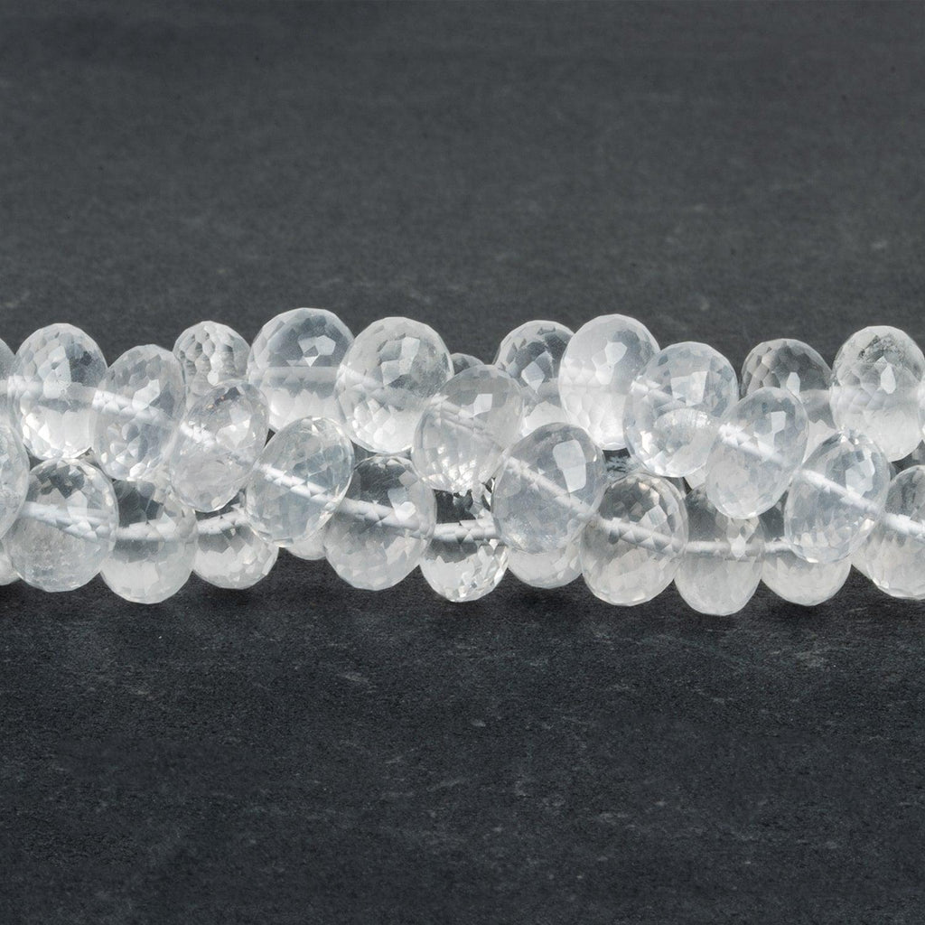 8mm Crystal Quartz Faceted Rondelles 14 inch 65 beads - The Bead Traders