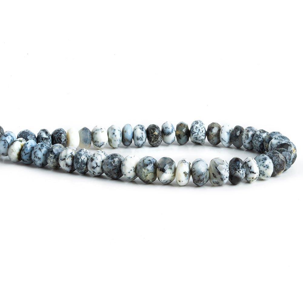 8mm Dendritic Opal Faceted Rondelle Beads 8 inch 42 pieces - The Bead Traders