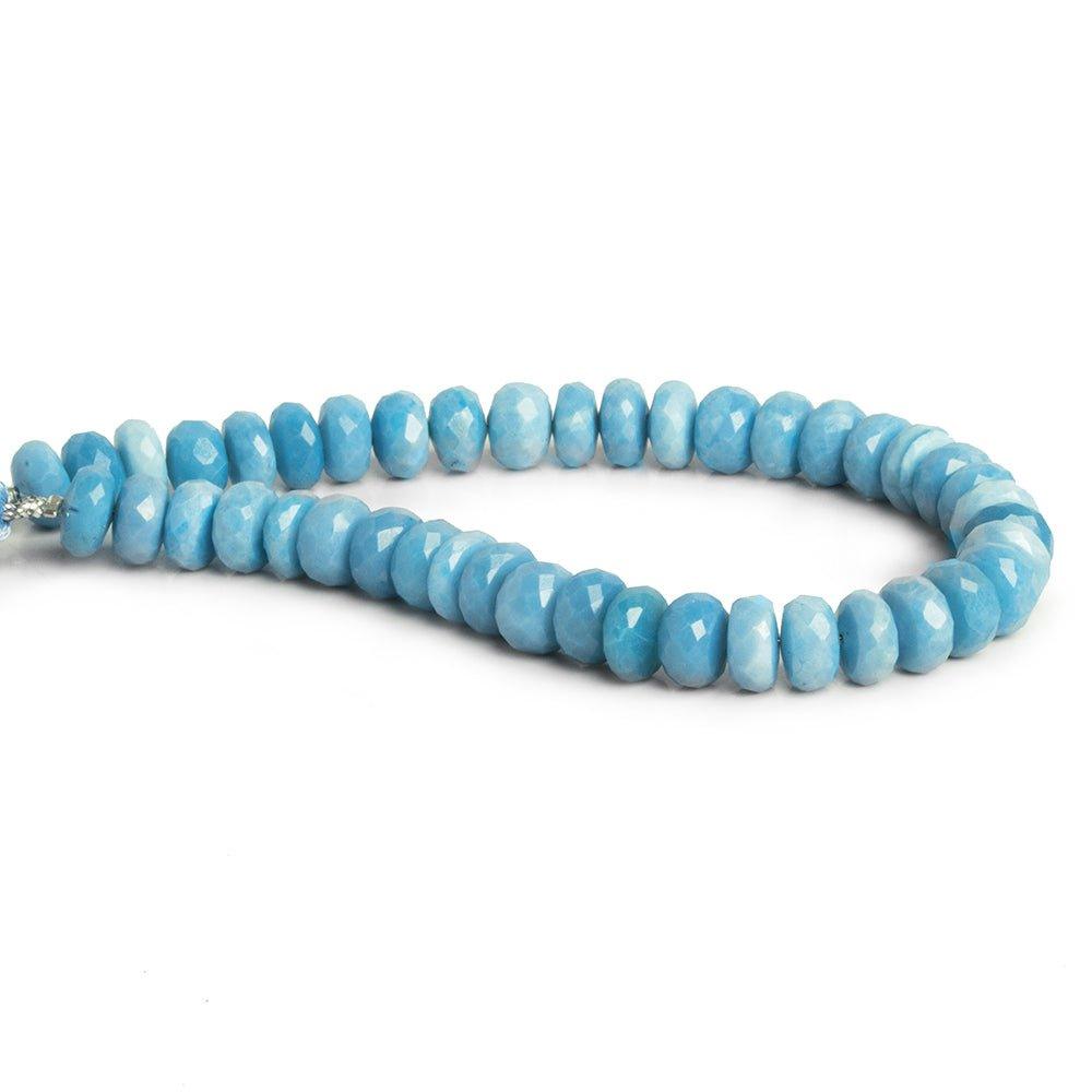 8mm Denim Blue Opal Faceted Rondelle Beads 8 inch 38 pcs - The Bead Traders