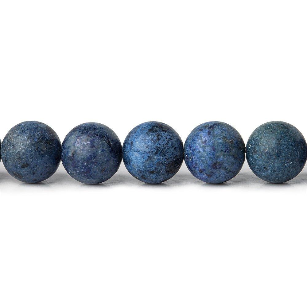 8mm Dumortierite Plain Round 1mm drill hole beads 15inch 46 pieces - The Bead Traders