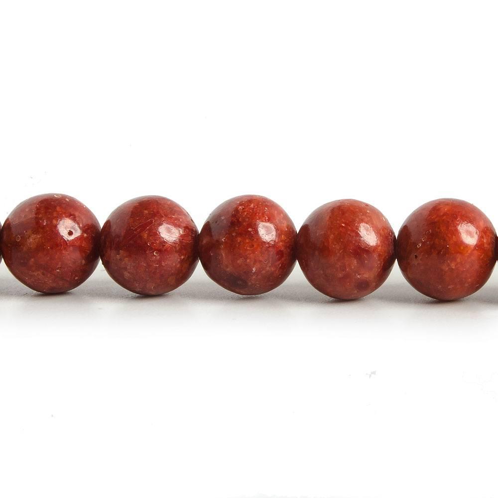 8mm Dyed Red Sponge Coral plain round beads 15.5 inch 48 pieces - The Bead Traders