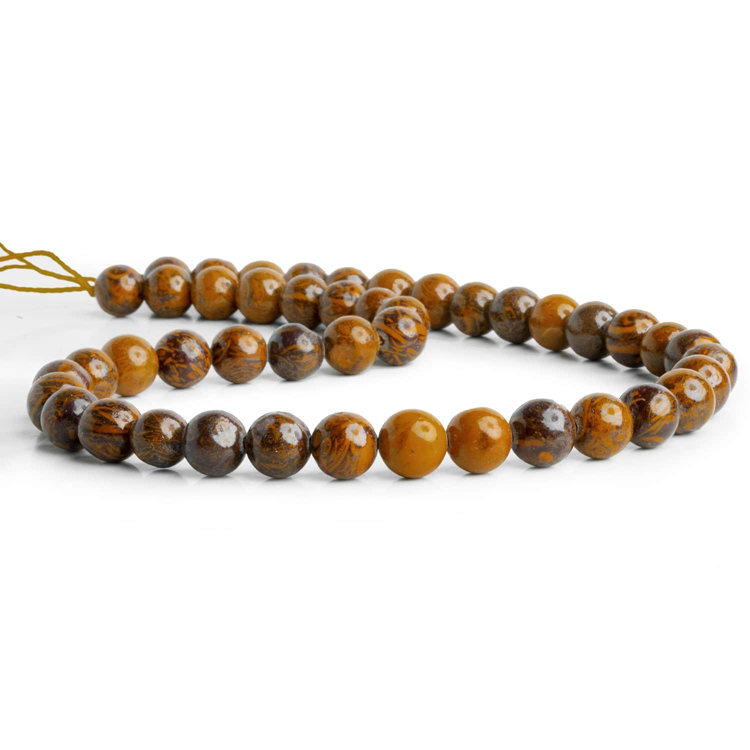 8mm Elephant Skin Jasper Rounds 15 inch 45 beads - The Bead Traders