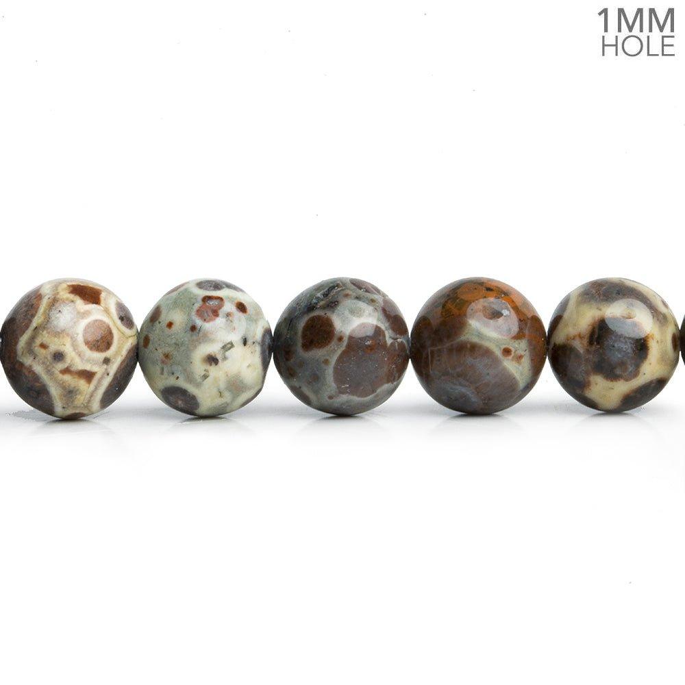 8mm Fossil Ocean Jasper Plain Round Beads 15 inch 45 pieces - The Bead Traders
