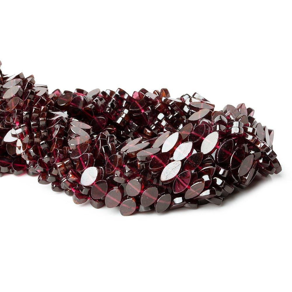 8mm Garnet Side Drill Faceted Flat Marquise Beads, 14 inch - The Bead Traders